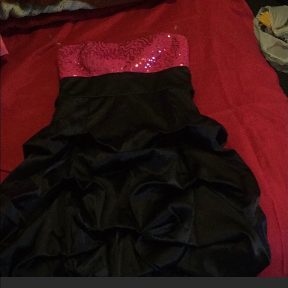Pink and black dress